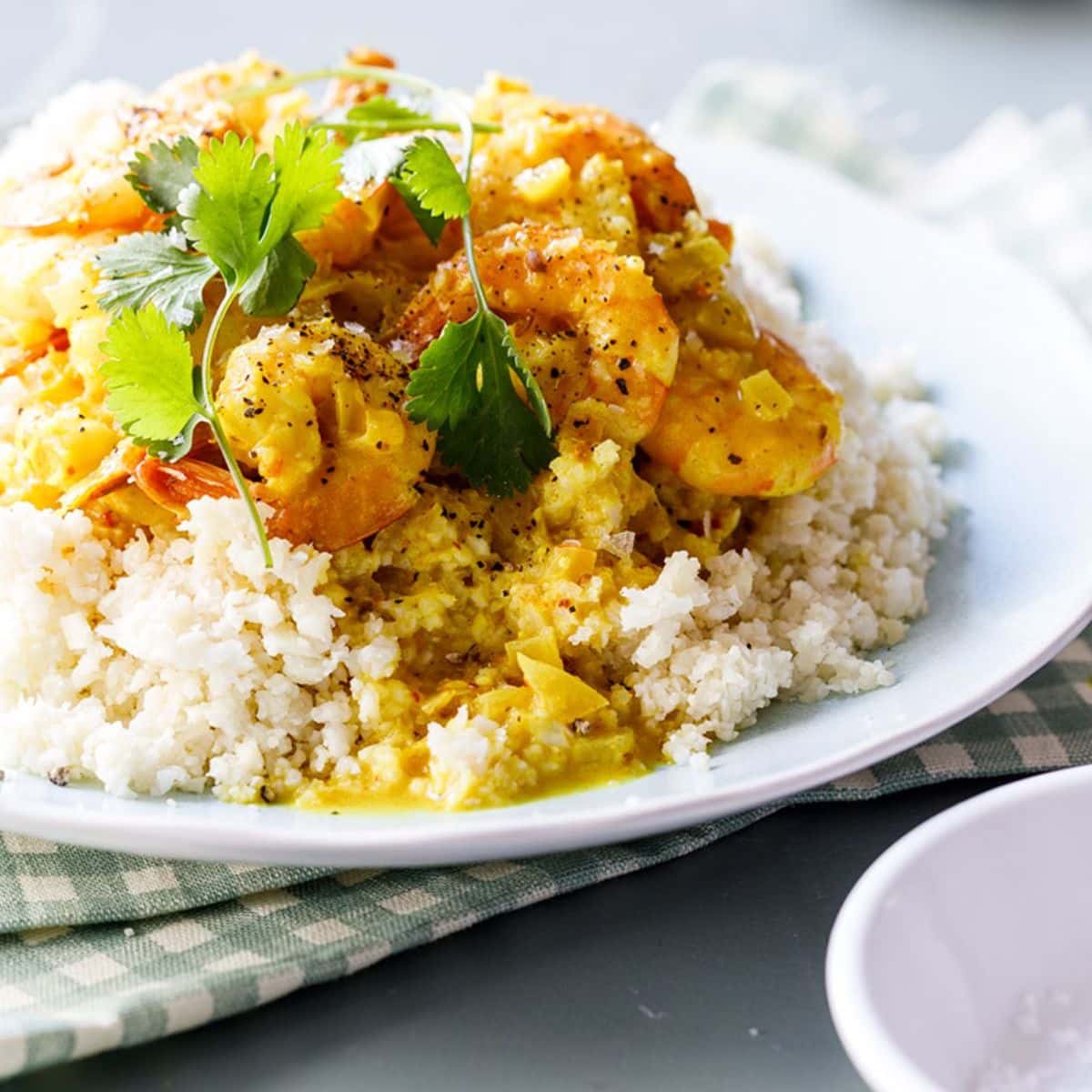 Coconut Curry Shrimp With Cauliflower Rice Featured