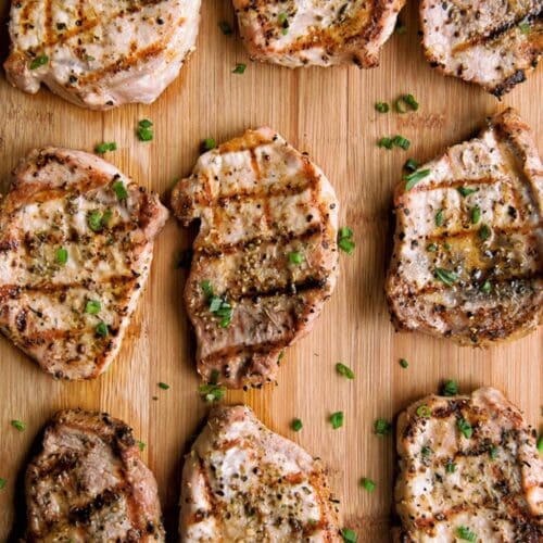 Grilled Garlic And Chive Pork Chops Recipe