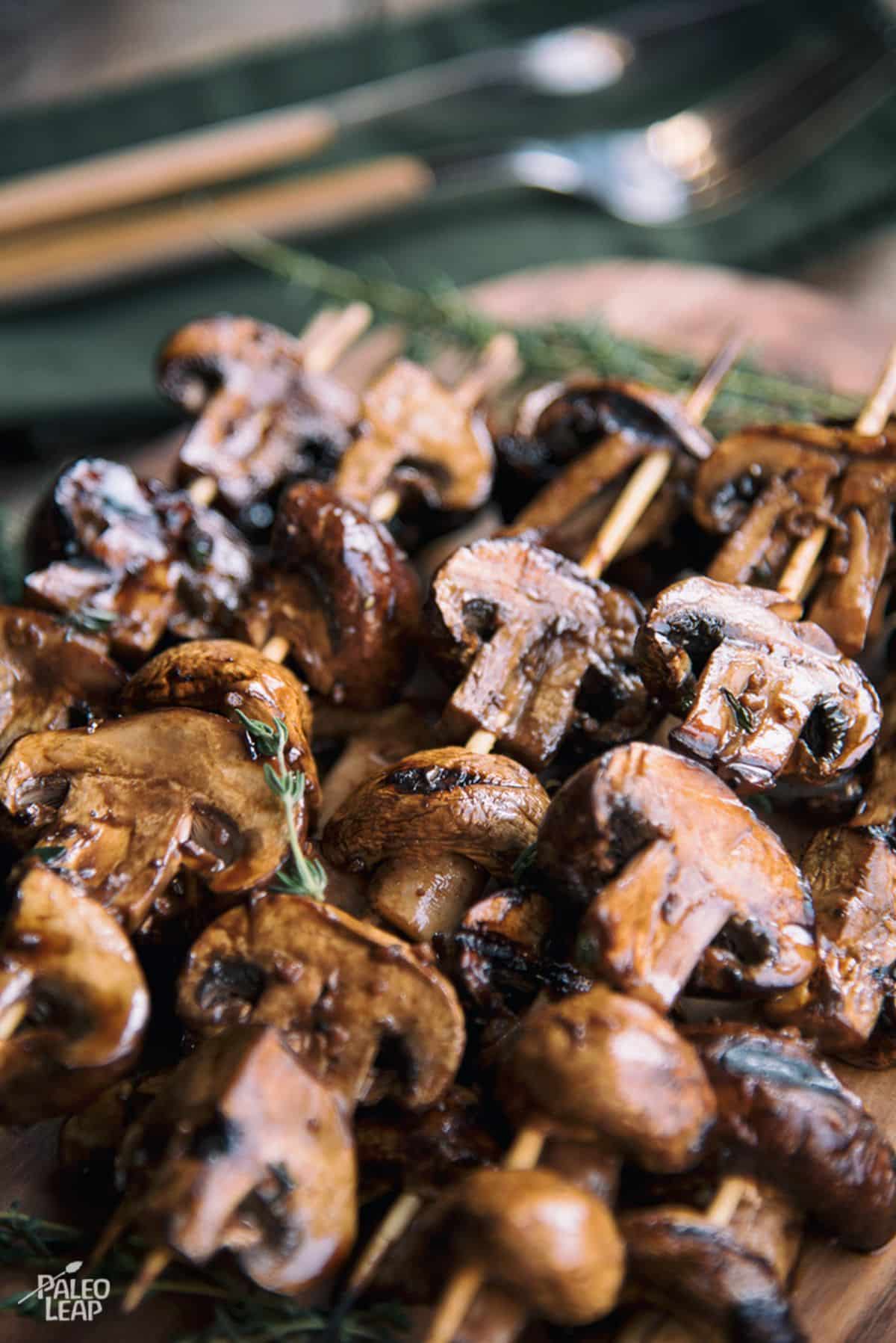 Grilled Mushroom Skewers With Balsamic Sauce