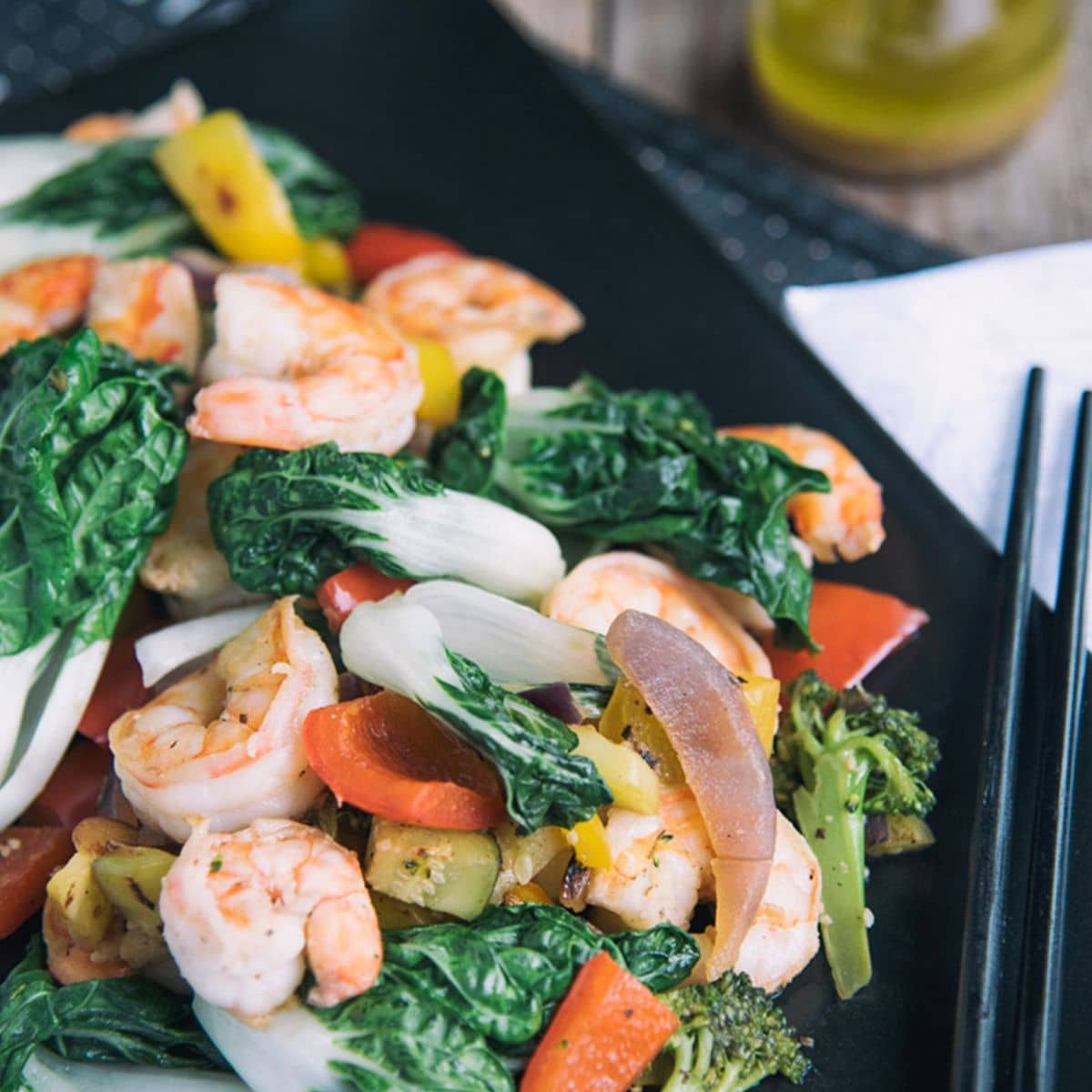 Shrimp With Bok Choy Stir-Fry Featured