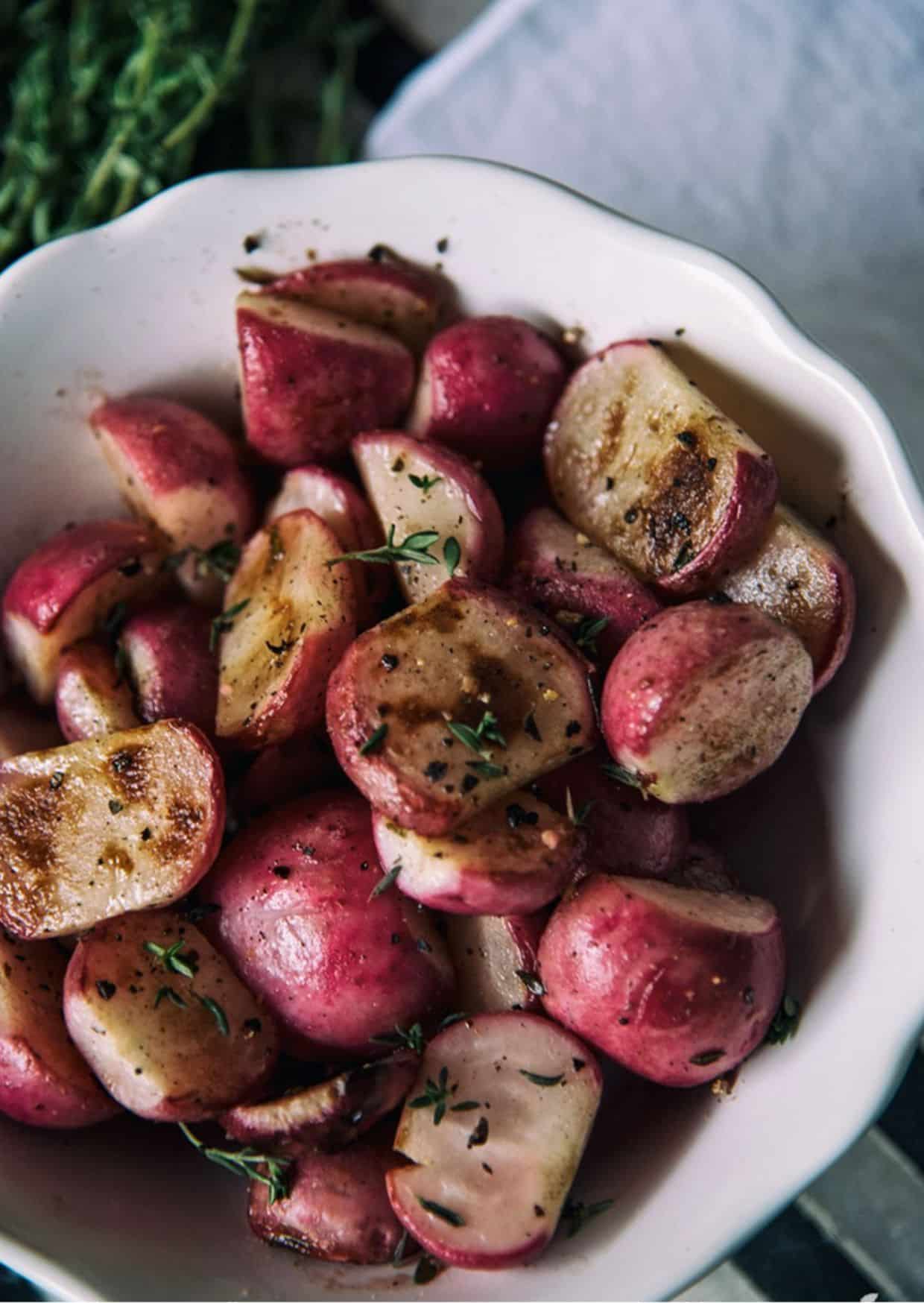 Roasted Radishes With Honey Butter & Thyme - The House & Homestead