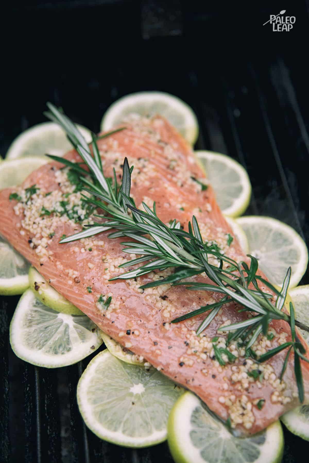 Grilled Garlic and Lime Salmon Fillets Recipe Preparation
