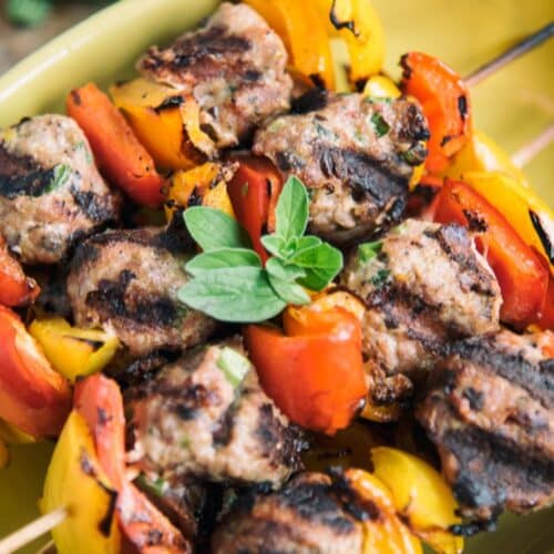 Mediterranean Turkey Meatball Skewers Recipe