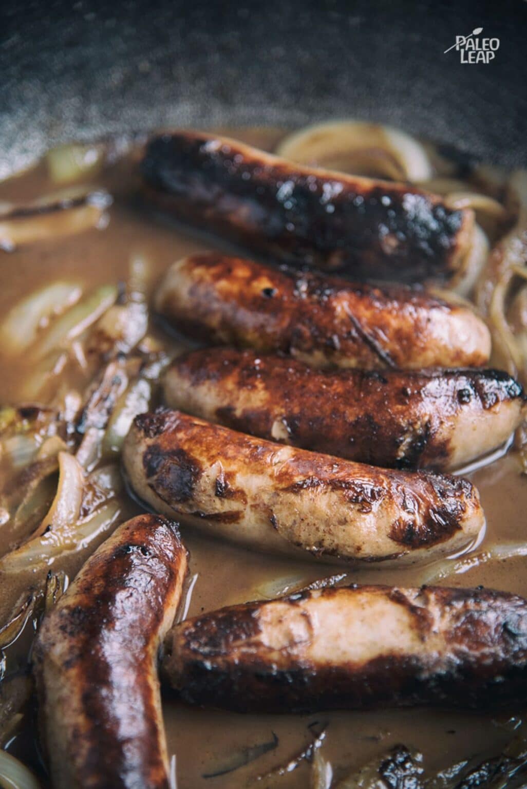 Sausages with Caramelized Onion Gravy Recipe Paleo Leap