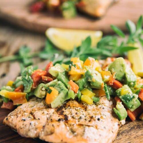Simple Grilled Salmon with Avocado Salsa Recipe