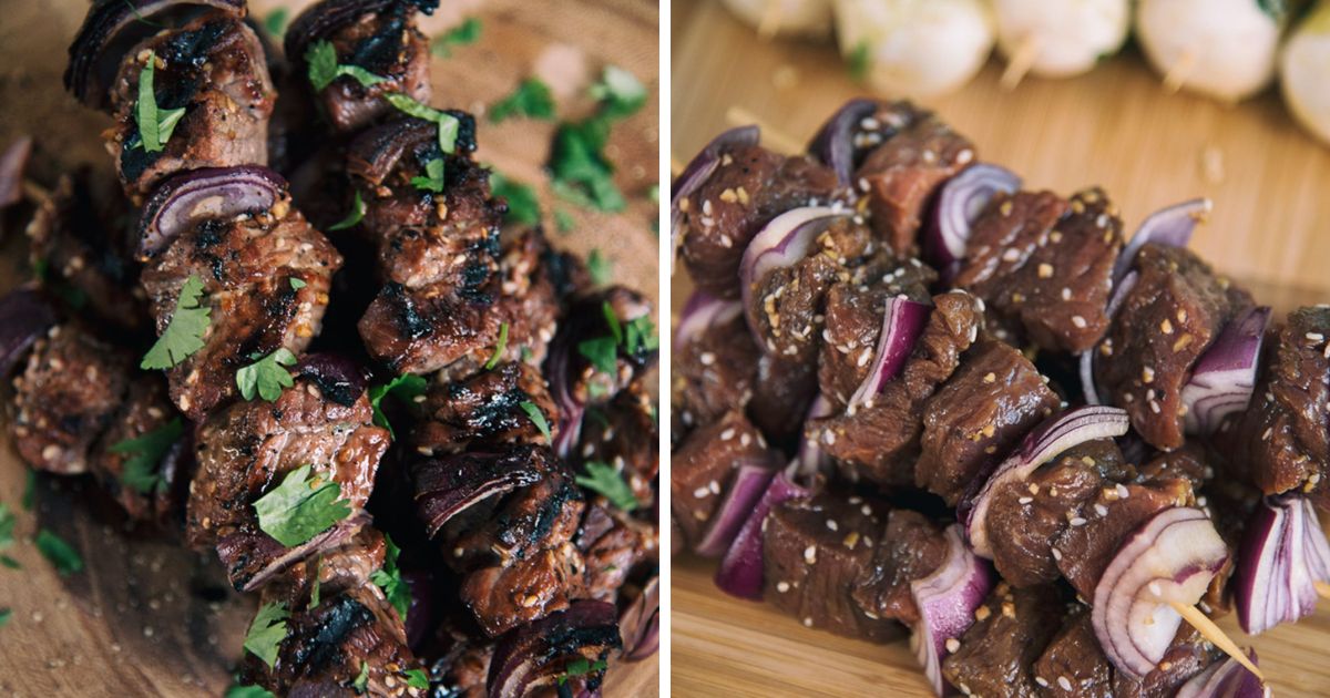 Grilled Asian Garlic Steak Skewers