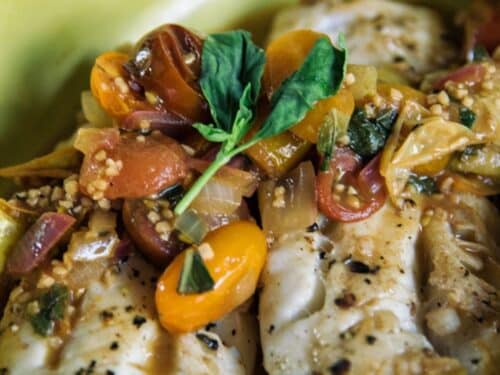 Cod with Tomato Basil Relish Recipe