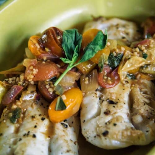 Cod with Tomato-Basil Relish Recipe