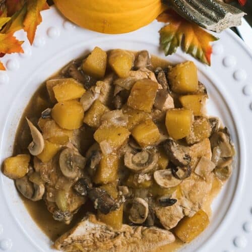 Creamy Chicken with Pumpkin and Mushrooms