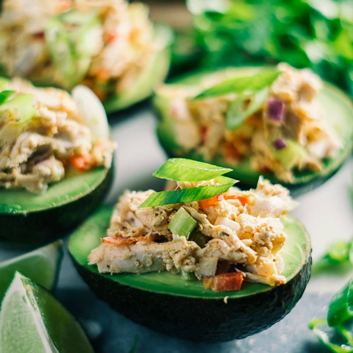 Keto Chicken Salad Stuffed Avocado Featured