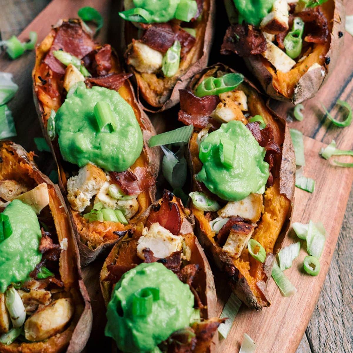 Loaded Sweet Potato Skins Featured