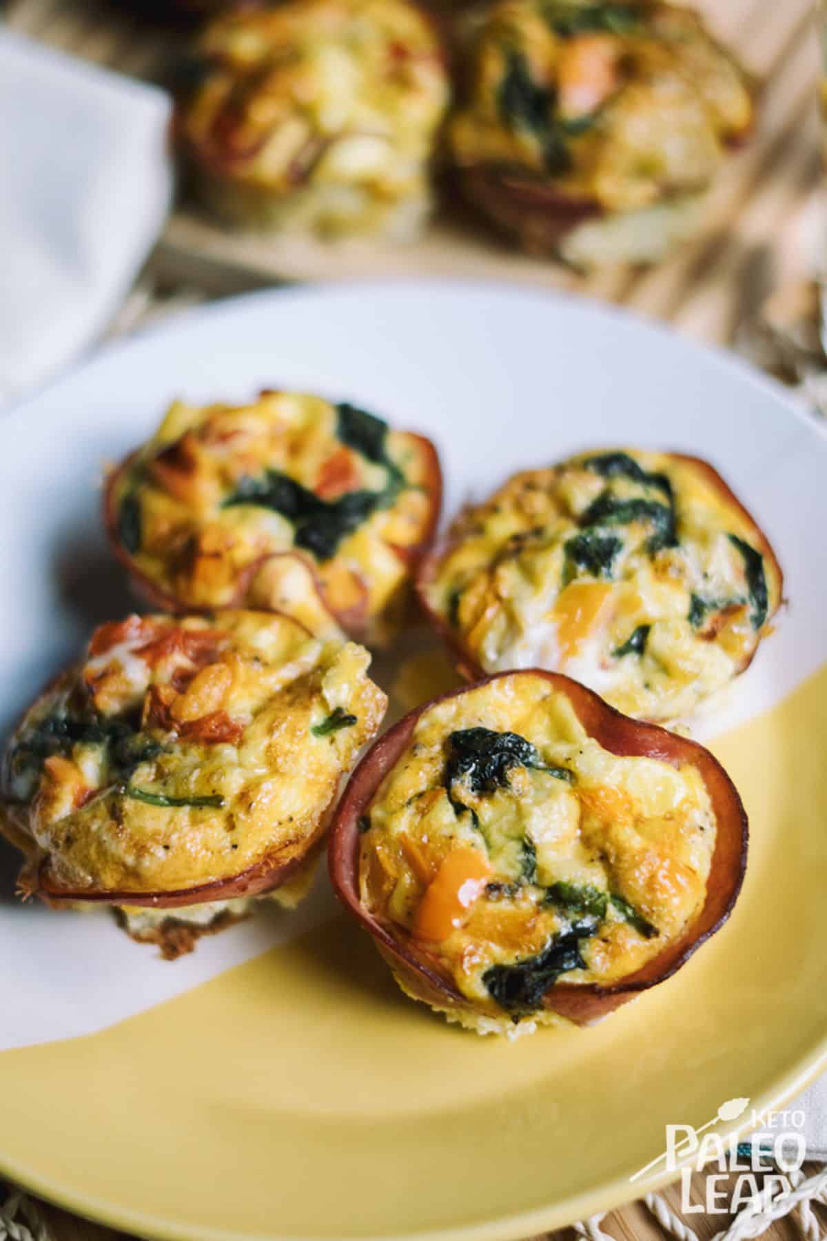 Keto Ham And Spinach Egg Cups