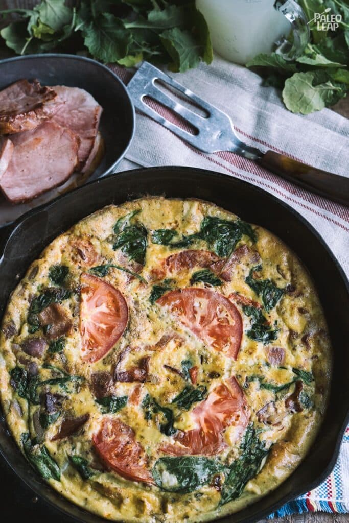 Spinach Tomato Frittata Recipe | Paleo Leap