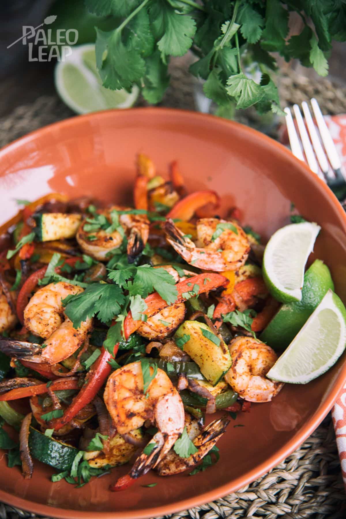 Shrimp Fajita Bake on a plate.