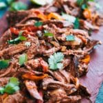 Slow Cooker Cuban-Style Beef on a tray.