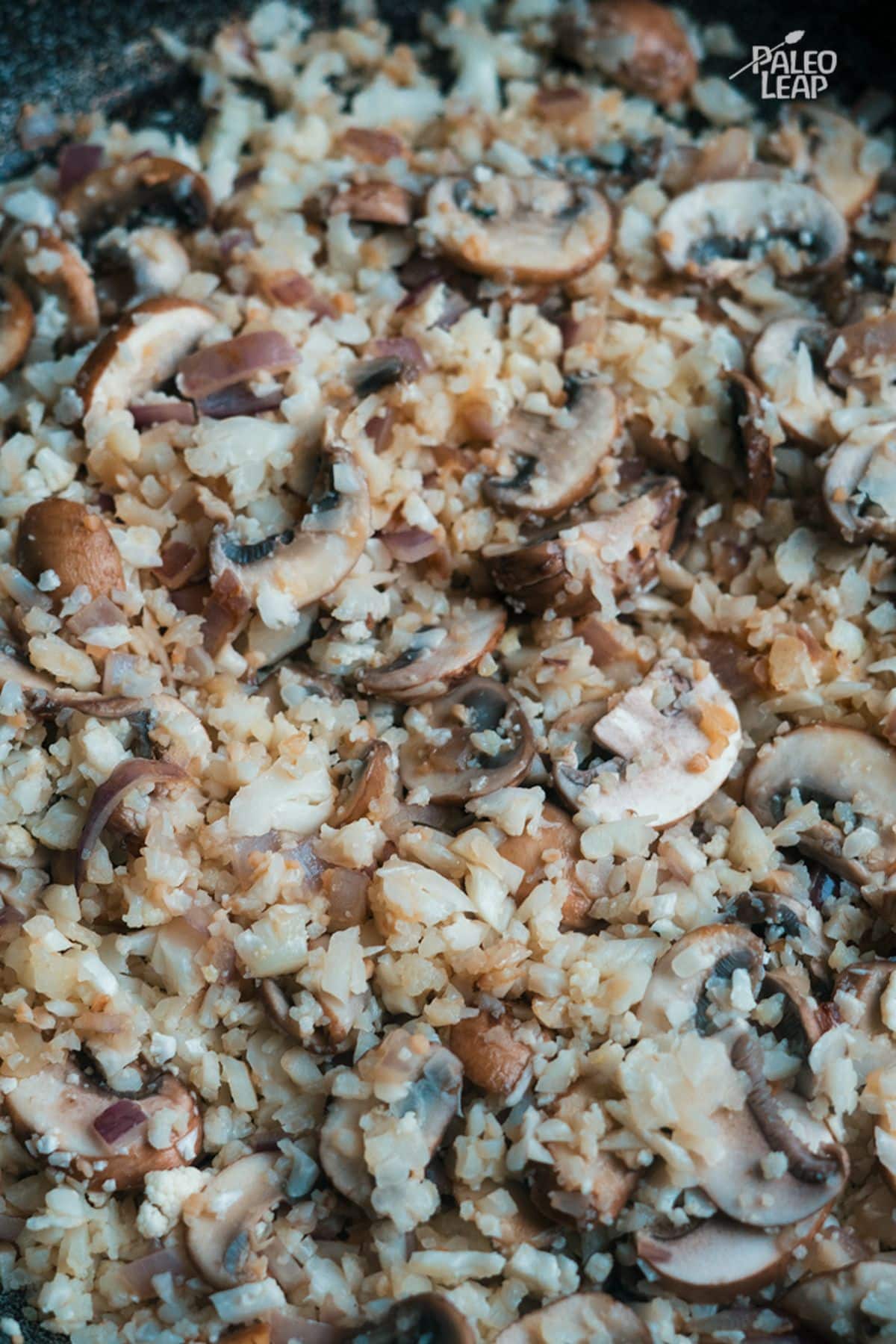 Cauliflower Mushroom Risotto preparation.