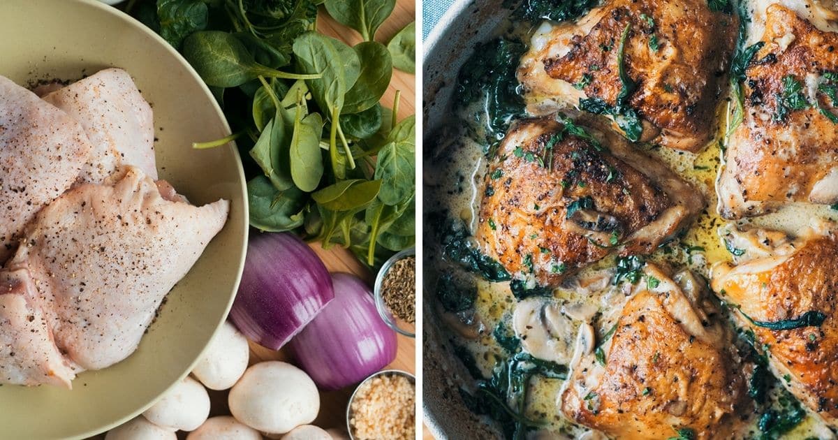 Creamy Mushroom and Spinach Chicken Recipe | Paleo Leap