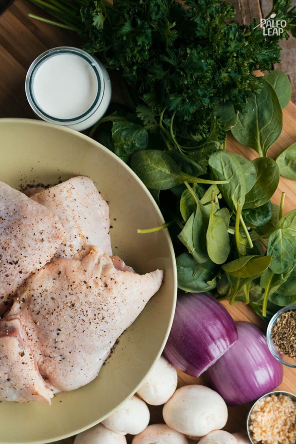 Creamy Mushroom and Spinach Chicken Recipe | Paleo Leap