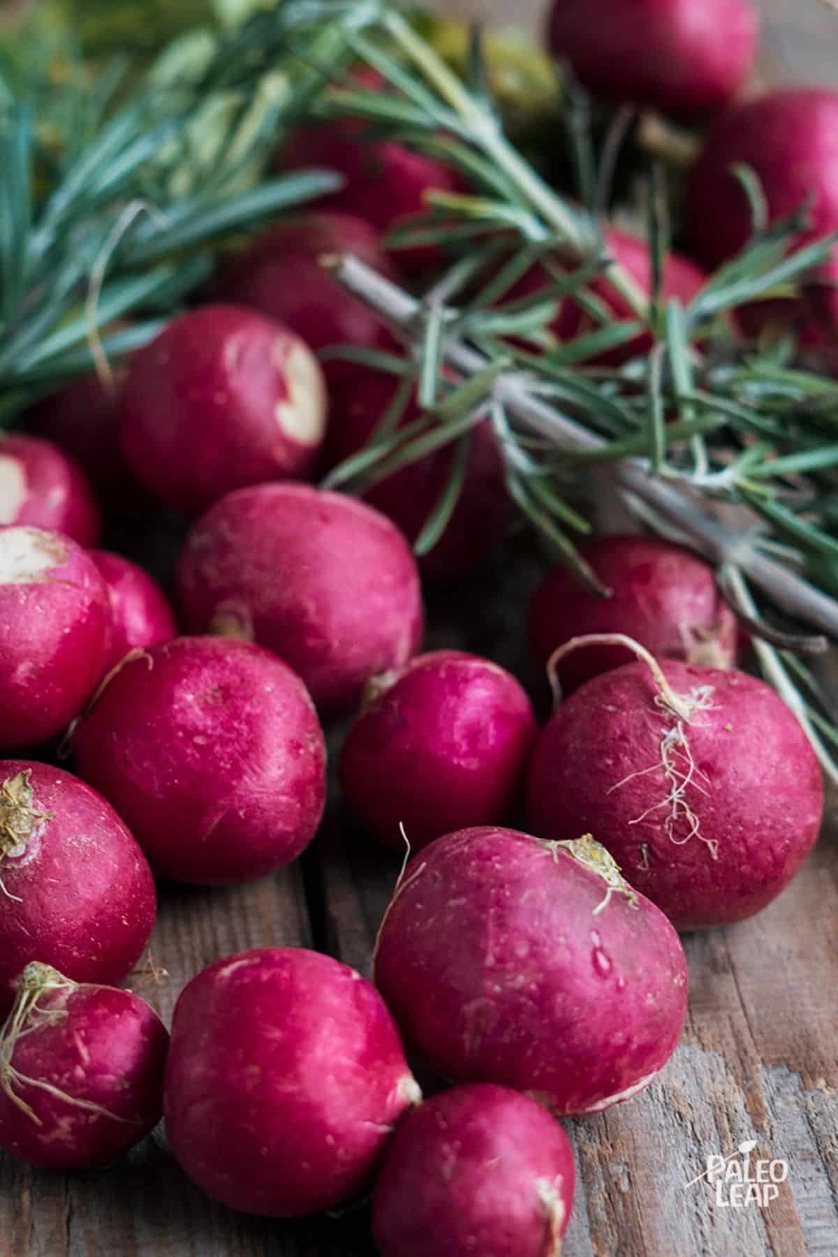 Roasted Rosemary Radishes preparation.