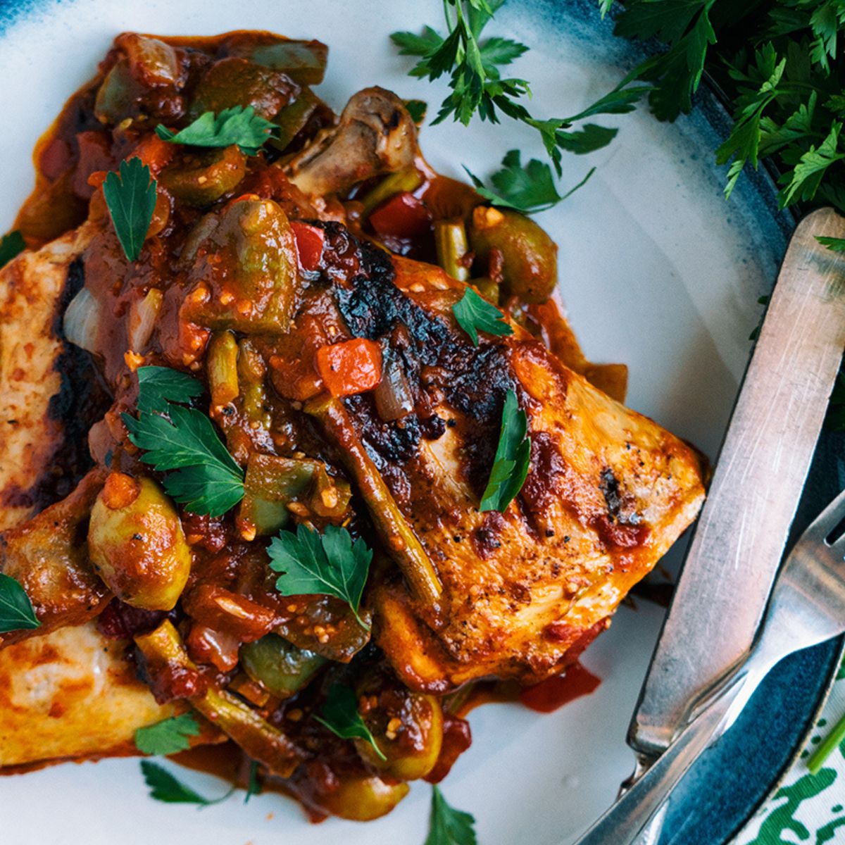 Italian Chicken Skillet on a plate.