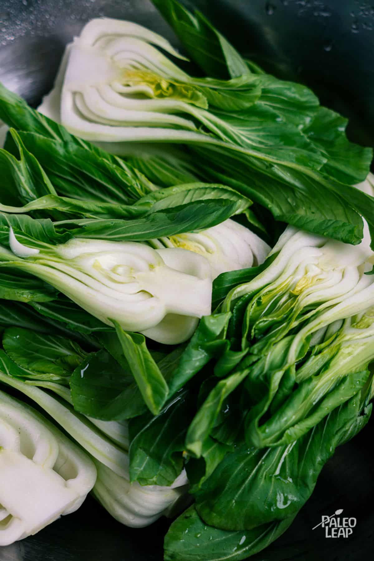 Ginger Bok Choy preparation.