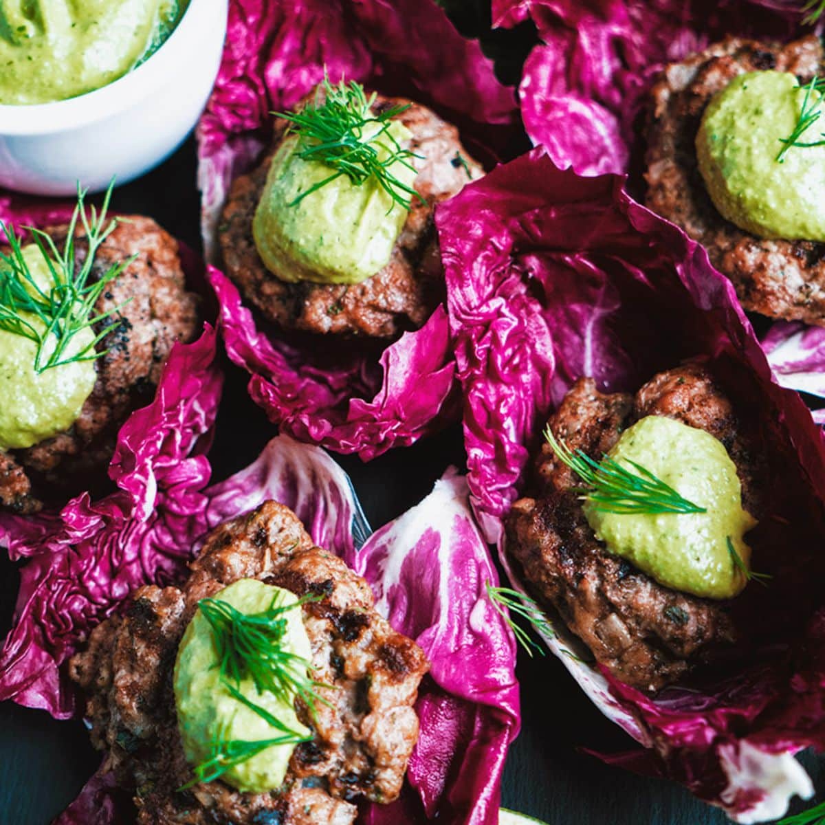 Grilled Lamb Burgers With Avocado Sauce