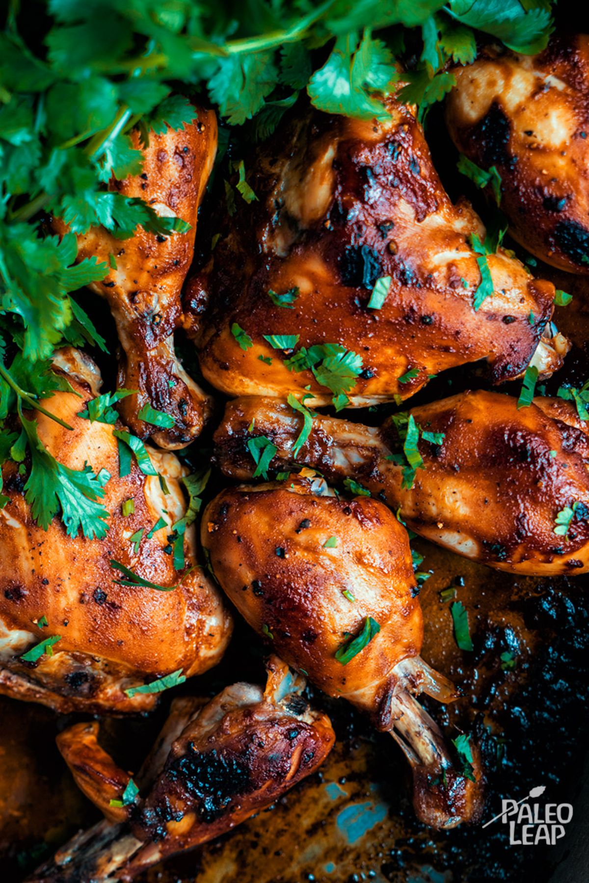 Oven Baked BBQ Chicken in baking dish.