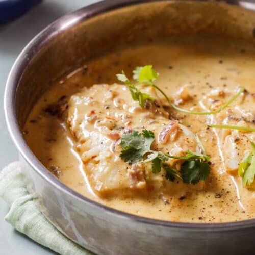Easy Fish Curry in a pan.