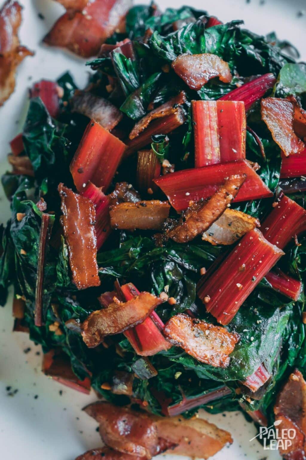 Saut Ed Swiss Chard With Bacon Recipe Paleo Leap   Sauteed Swiss Chard Bacon 1 1024x1536 