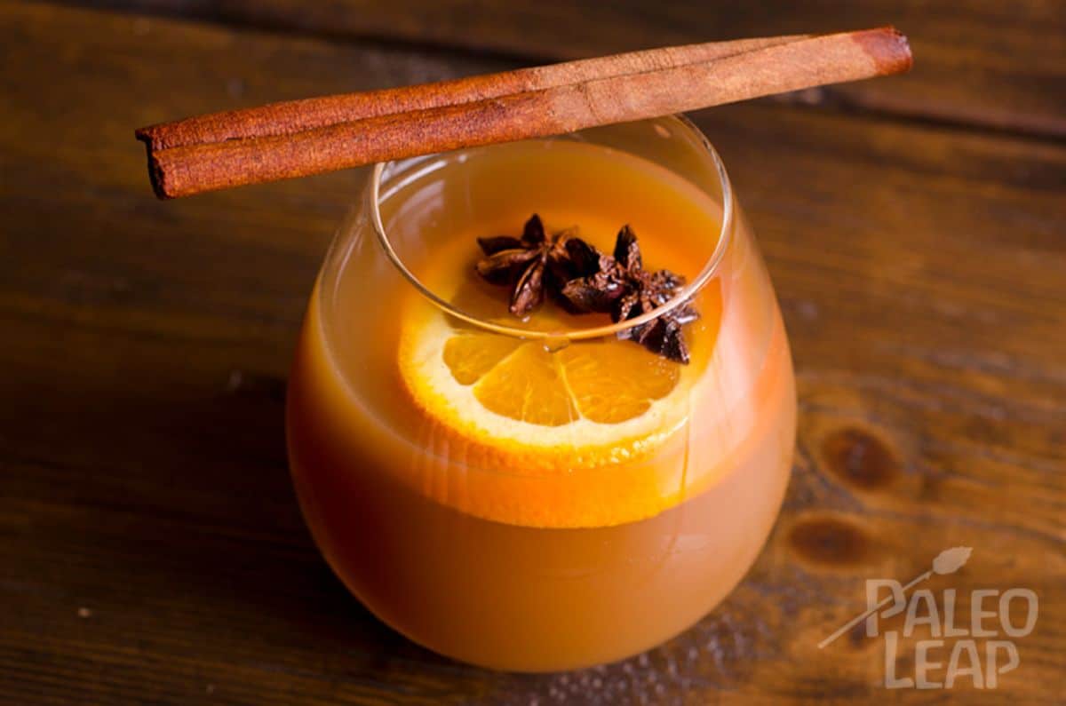 Glass of Spiced Hot Apple Cider