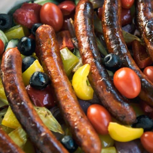 Keto Sausages With Tuscan-Style Vegetable