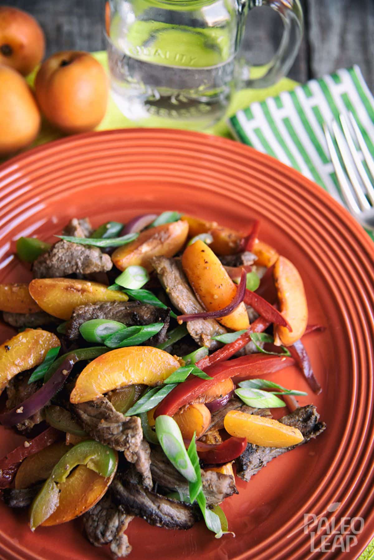 Beef and Apricot Stir-Fry on a plate.