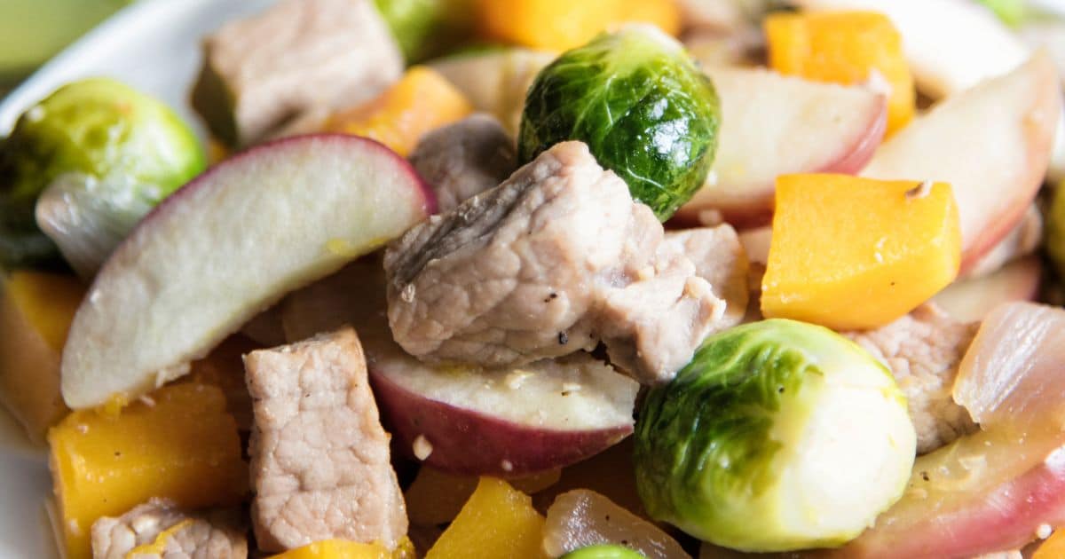 Pork With Sautéed Apples and Brussels Sprouts Recipe Paleo Leap