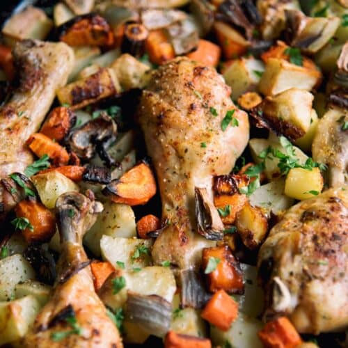 One Pan Chicken Drumstick Meal recipe