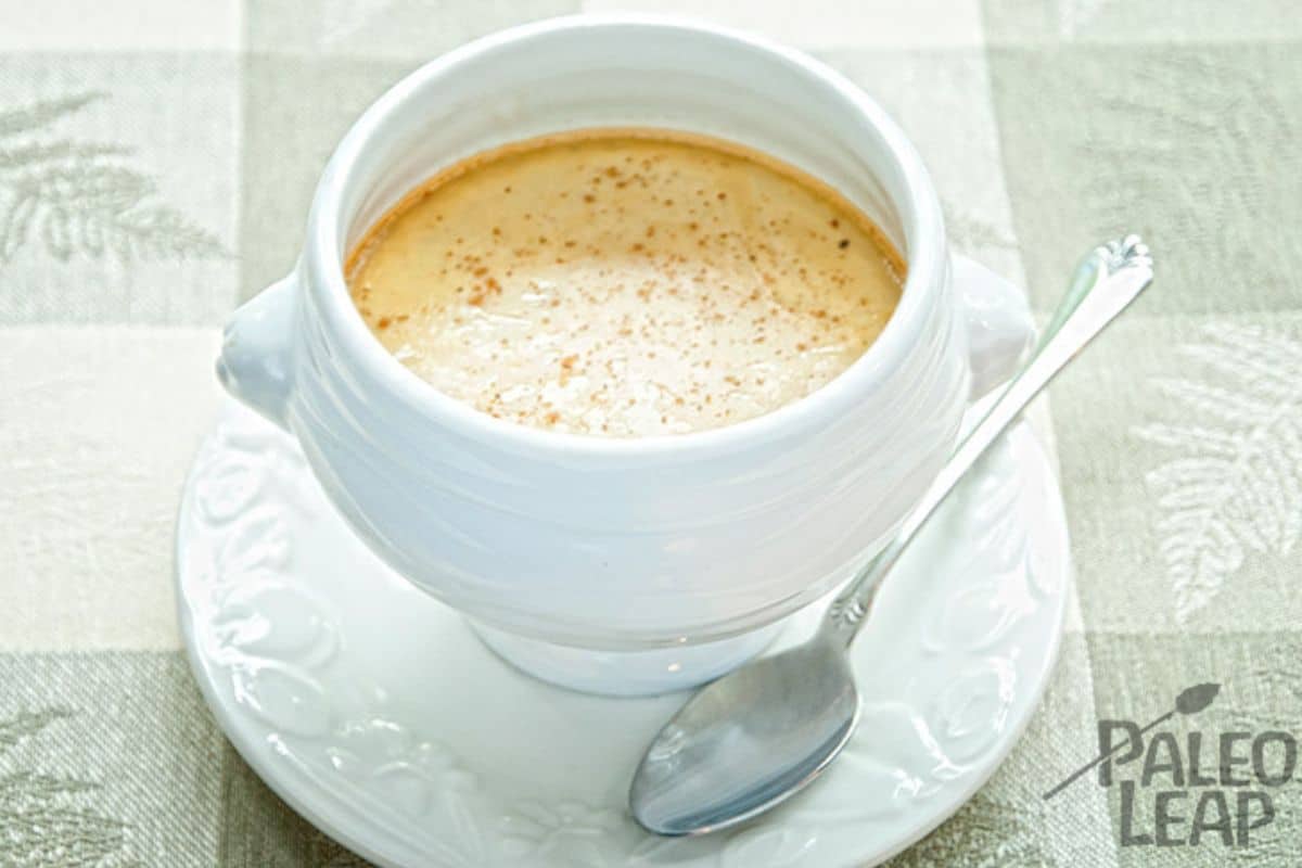 Almond Milk Custard in a ceramic cup