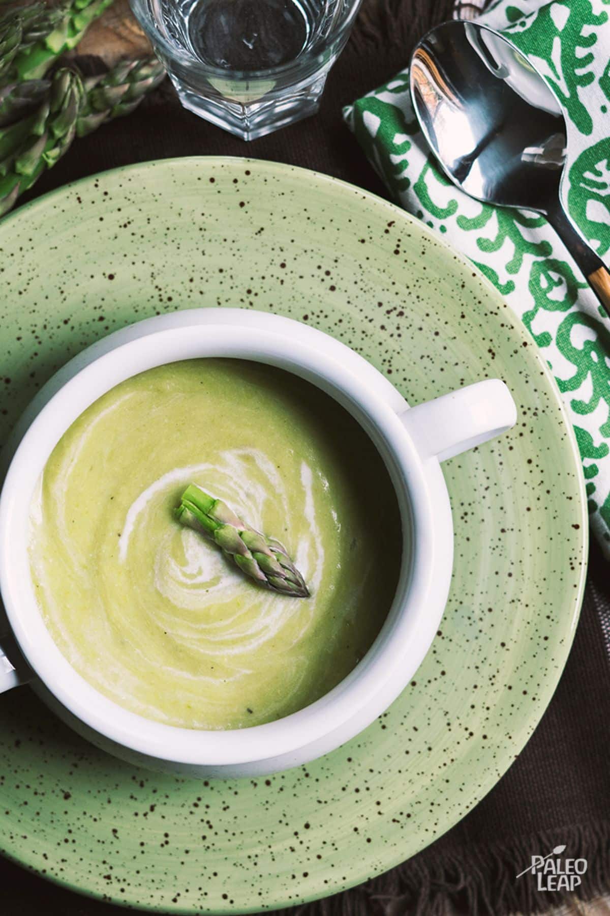 Asparagus soup in a bowl