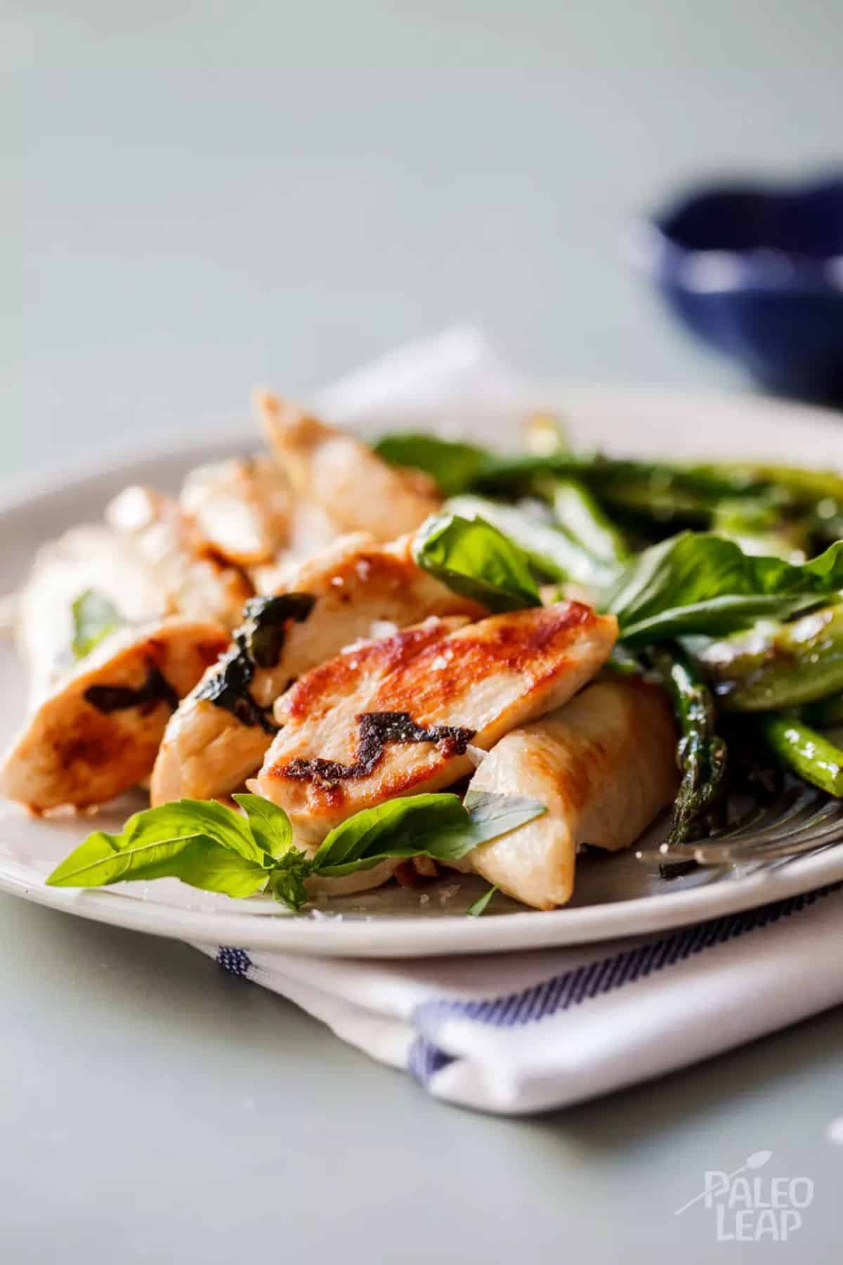 One-Pan Basil Chicken With Spring Vegetables
