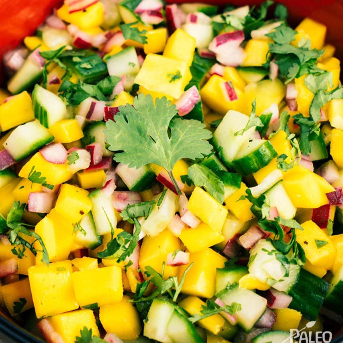 Cucumber and mango salad featured