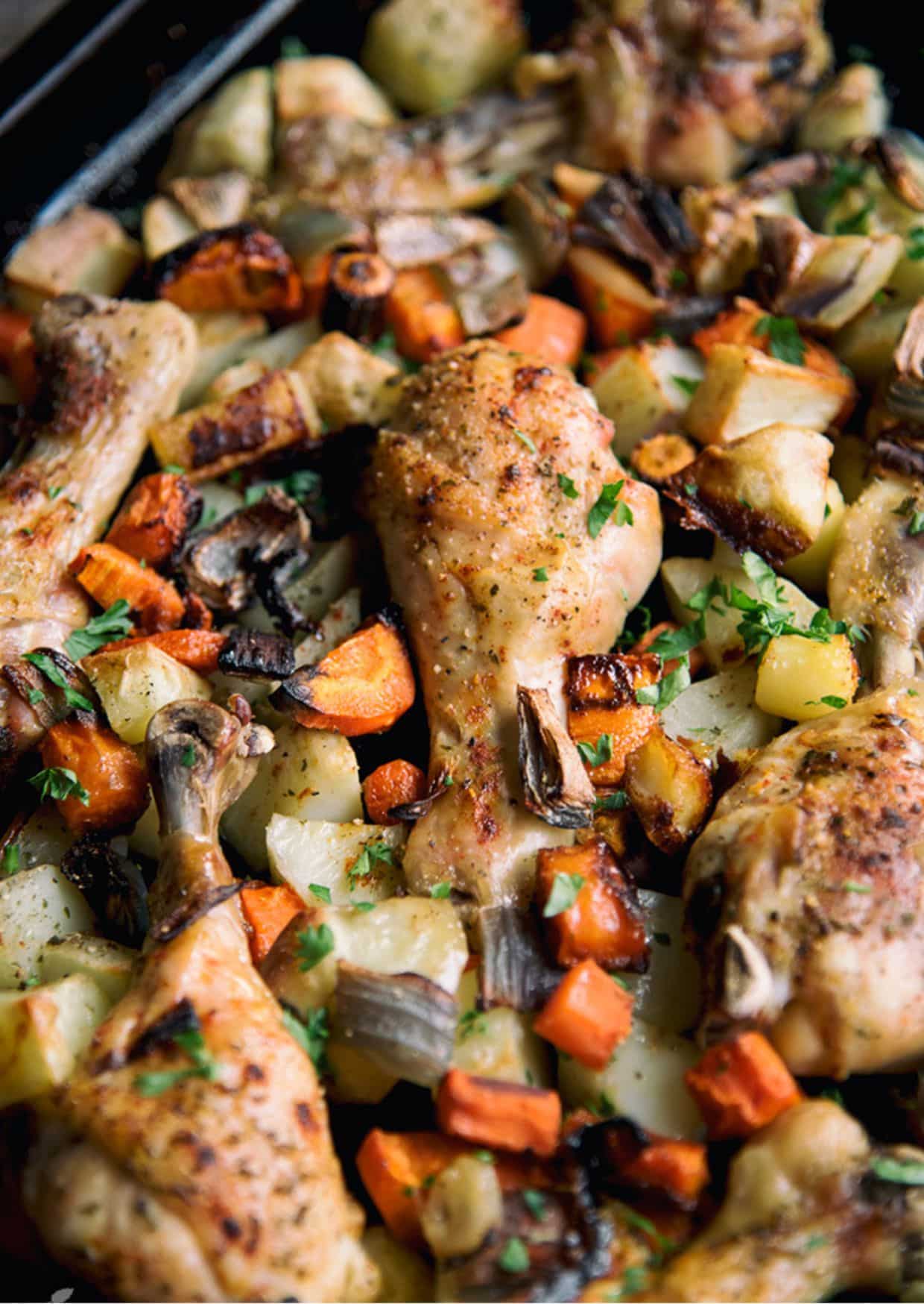 One Pan Chicken Drumstick Meal Recipe | Paleo Leap