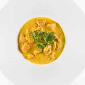 Keto Chicken Curry Recipe in a white plate