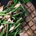 Peppercorn Steaks With Roasted Asparagus And Shiitake Mushrooms Recipe