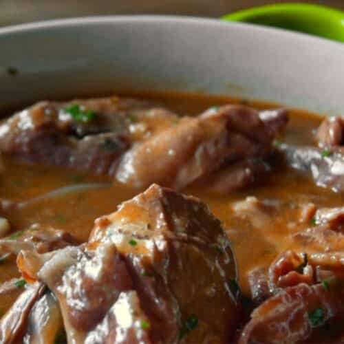 Stewed Chicken And Vegetables in a bowl