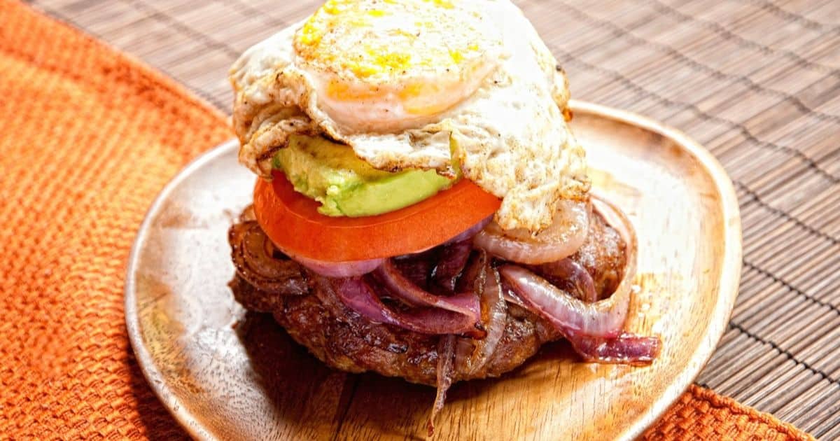 Chorizo Burgers with Fried Eggs and Onions