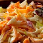 closeup of Cranberry and Apple Coleslaw