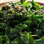 closeup of a plate piled high with Kale and Seaweed Hot Salad