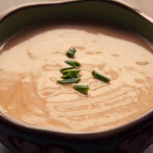 closeup of Almond Butter Satay Sauce in a bowl