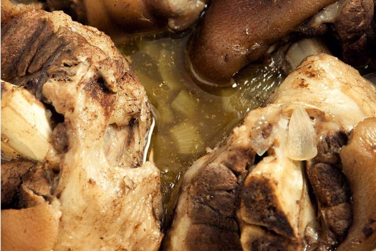 closeup of Pig’s feet stew 